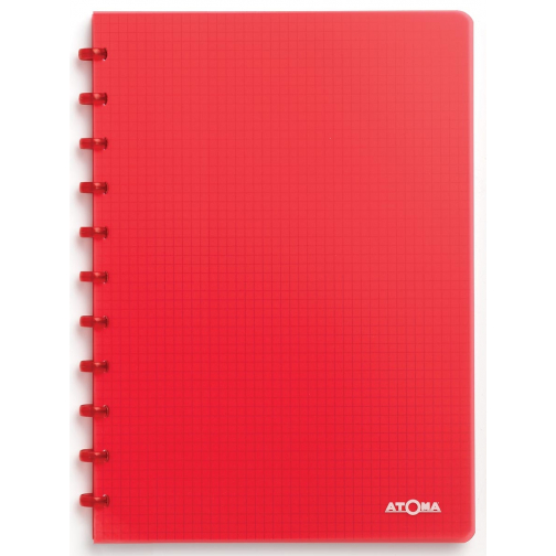Atoma Trendy schrift, ft A4, 144 bladzijden, geruit 5 mm, transparant rood