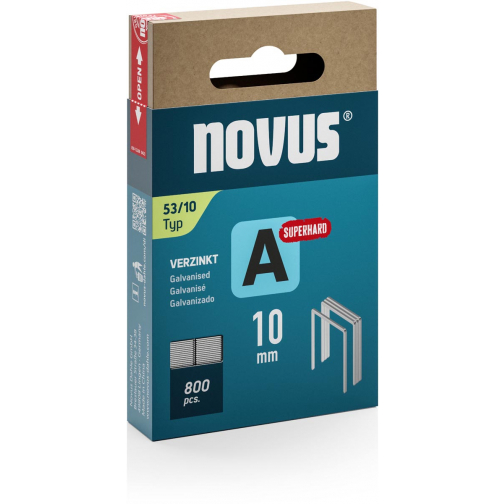 Novus nietjes A 53/10 Super Hard, doos met 800 nietjes