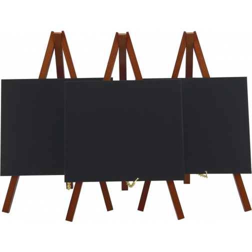 Securit tafelkrijtbord Mini, ft 24 x 15 cm, mahonie, pak van 3