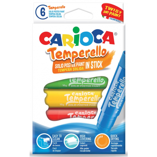 Carioca plakkaatverfstick Temperello, kartonnen etui van 6 stuks