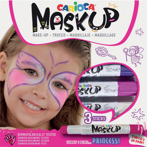Carioca maquillagestiften Mask Up Princess, doos met 3 stiften