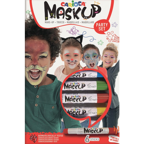 Carioca maquillagestiften Mask Up Party Set, doos met 6 stiften