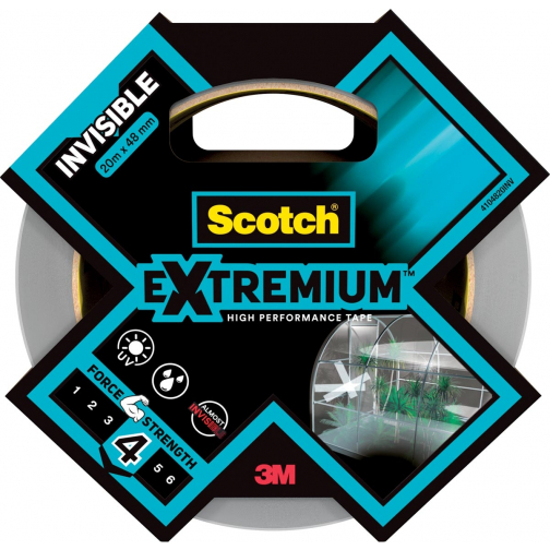 Scotch krachtige tape Extremium Invisible, ft 48 mm x 20 m, transparant