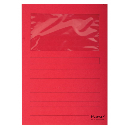Exacompta L-map met venster Forever, pak van 100 stuks, rood