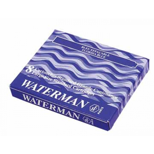Waterman inktpatronen Standard blauw-zwart, pak van 8 stuks
