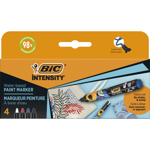 BIC Intensity paintmarker, klassieke kleuren, set van 4 stuks