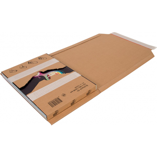 Cleverpack wikkelverpakking uit golfkarton, ft 215 x 305 x 20 / 80 mm, pak van 10 stuks