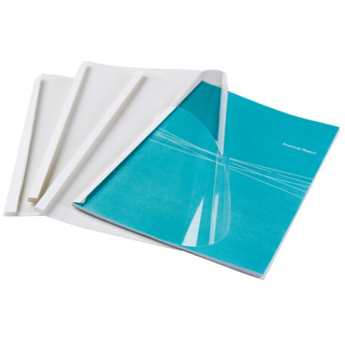 Thermische omslag GBC A4 4mm transparant/wit 100stuks