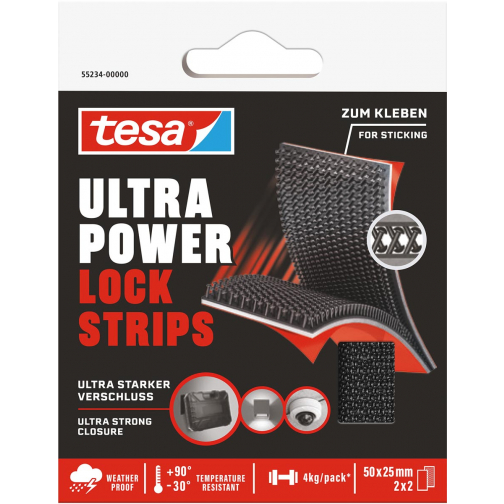 Tesa Lock strips Ultra power, ft 25 mm x 5 cm, blister van 2 x 2 stuks