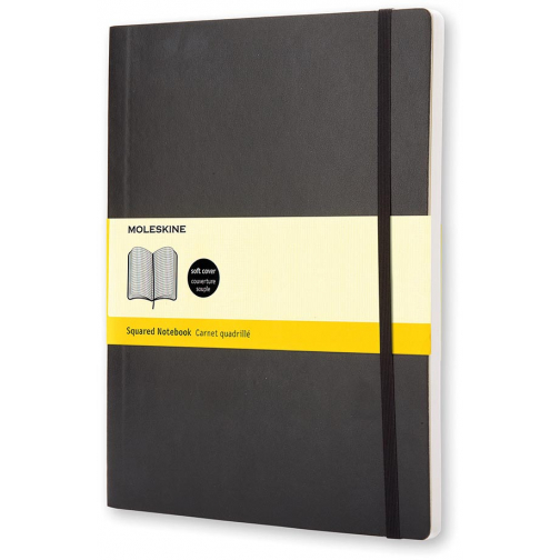 Moleskine notitieboek, ft A4, geruit, harde cover, 192 blad, zwart