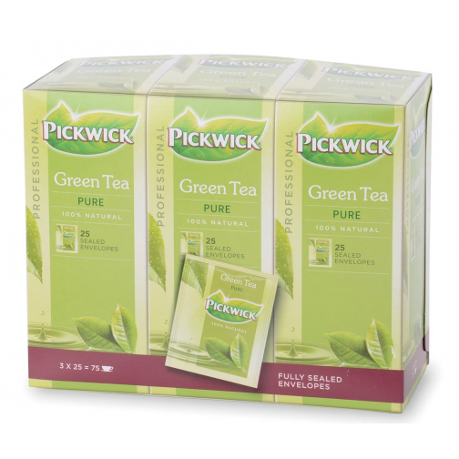 Pickwick thee, groene thee Pure, pak van 25 zakjes