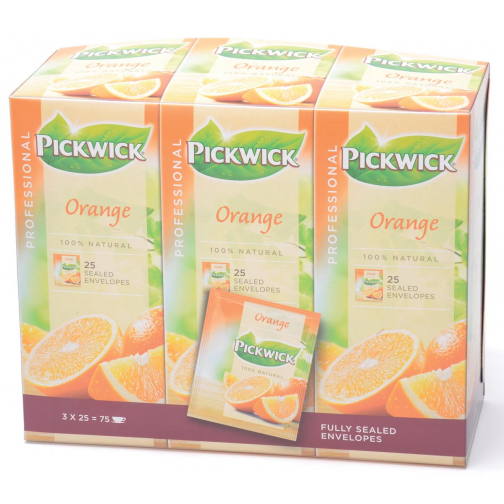 Pickwick thee, sinaasappel, pak van 25 zakjes