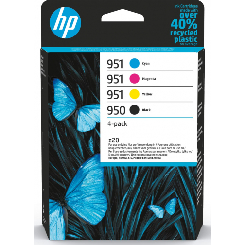 HP inktcartridge 950 en 951, 700 - 1.000 pagina's, OEM 6ZC65AE, 4 kleuren