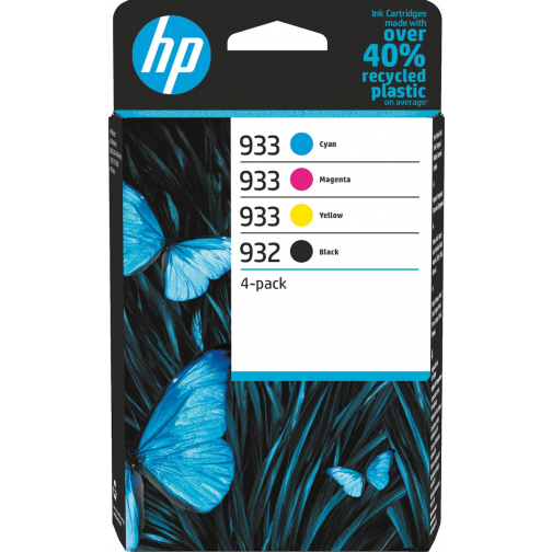HP inktcartridge 932 en 933, 330 - 400 pagina's, OEM 6ZC71AE, 4 kleuren
