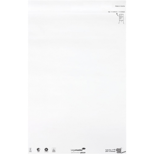 Legamaster flipchartpapier Sketch ECO, ft 98 x 65 cm, blanco, 50 vel, pak van 2 stuks