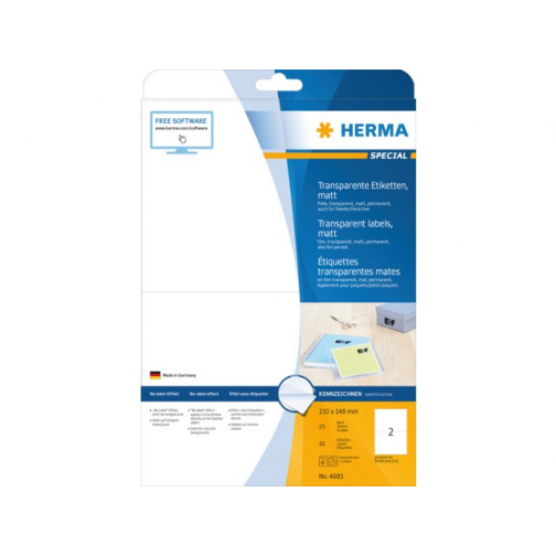 Etiket HERMA 4683 210X148mm wit 50stuks