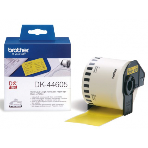 Etiket Brother DK-44605 62mm thermisch 30-meter geel papier