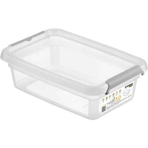 DONAU Home opbergdoos, 3 liter, transparant