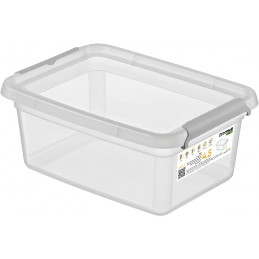 DONAU Home opbergdoos, 4,5 liter, transparant