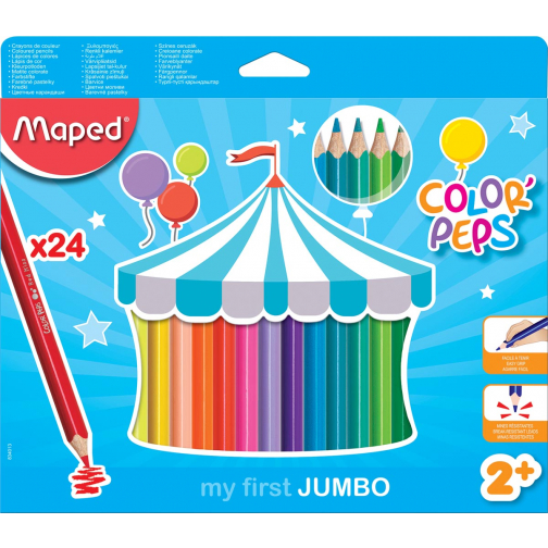 Maped kleurpotlood Color'Peps Jumbo Early Age, 24 potloden in een kartonnen etui