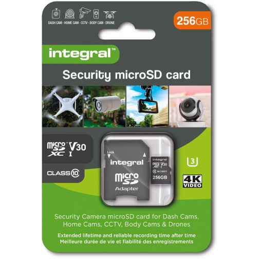 Integral Security microSDXC geheugenkaart, Class 10 V30 , 256 GB