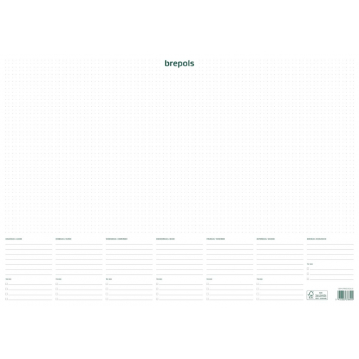 Brepols schrijfonderlegger met weekkalender, ongedateerd