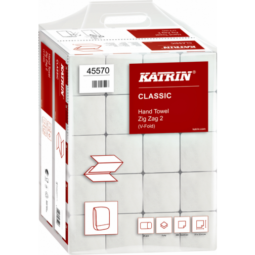 Handdoek Katrin Z-vouw 2lgs 23x23cm 20x200st 45570