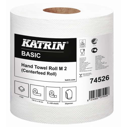 Handdoekrol Katrin centerfeed 2l wit m 150mx178mm