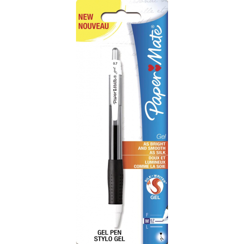 Paper Mate gelroller Gel zwart, op blister