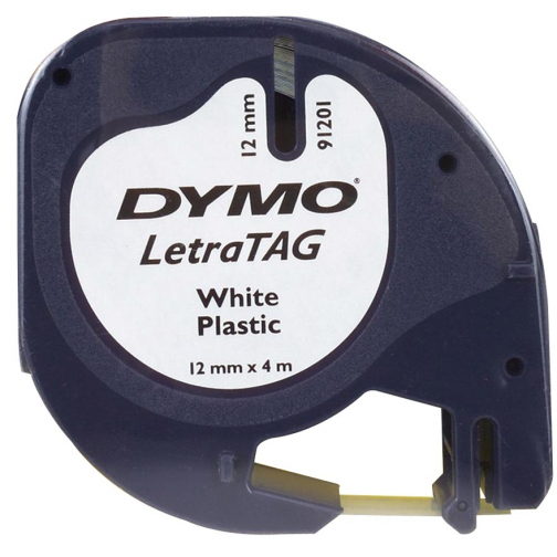 Dymo LetraTAG tape 12 mm, plastic wit