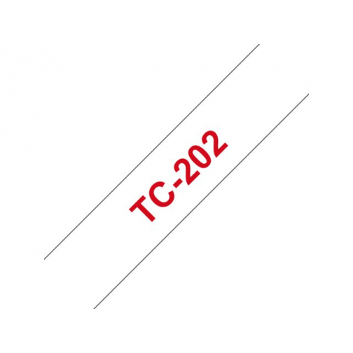 Labeltape Brother P-touch TC-202 12mm rood op wit