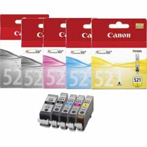 Canon inktcartridge CLI-521, 446 pagina's, OEM 2934B010, 3 kleuren