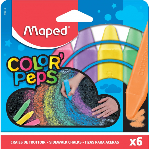 Maped stoepkrijt Color'Peps, etui van 6 stuks