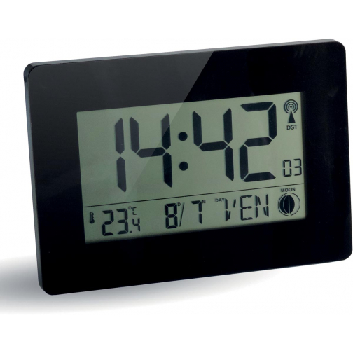 Orium by CEP digitale radiogestuurde klok met LCD scherm, multifunctioneel, ft 22,9 x 2,7 x 16,2 cm
