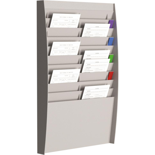 Paperflow sorteerrek, 2 x 10 vakken, grijs