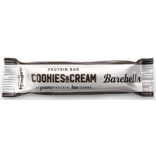 Barebells snack Cookies & Cream, reep van 55 g, pak van 12 stuks
