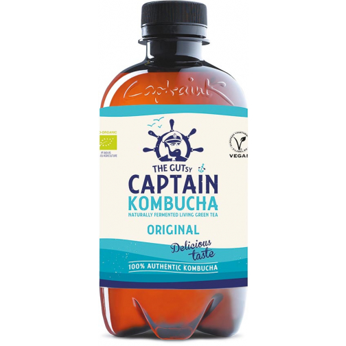 The Gutsy Captain Kombucha Original, flesje van 400 ml, pak van 12 stuks