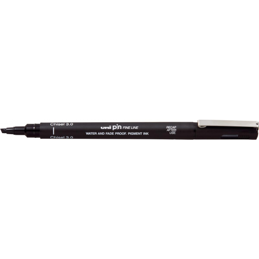 Uni Pin fineliner, schuine punt, 3,0 mm, zwart