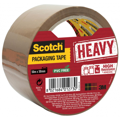 Scotch verpakkingsplakband Heavy, ft 50 mm x 50 m, bruin, per stuk