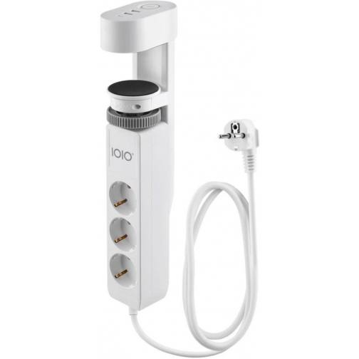 IOIO contactdoos SL3000, 3 stopcontacten en 3 USB-poorten, tafelklem, wit