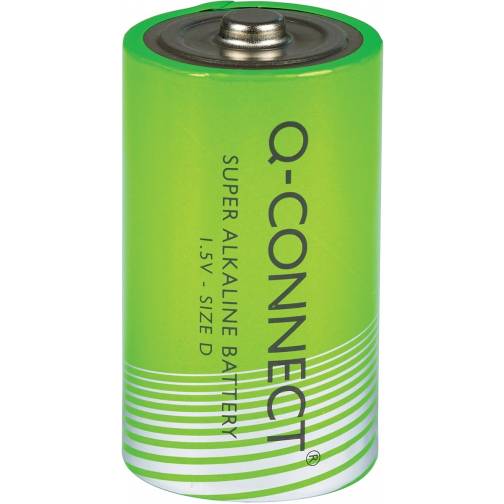 Q-CONNECT batterij, alkaline, D, blister van 2 stuks