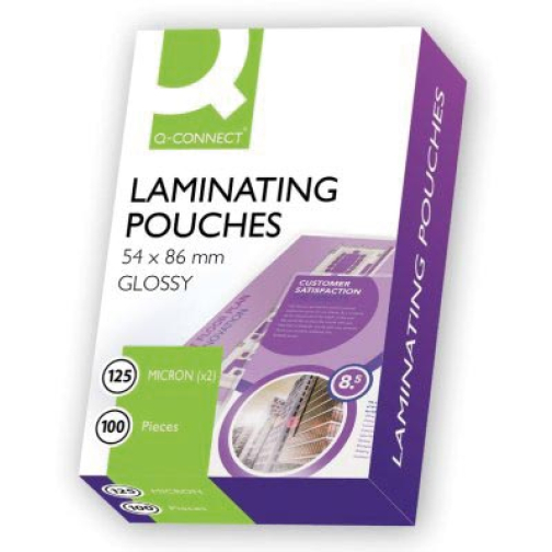 Q-CONNECT lamineeretui 2x 125 micron 54x86mm 100 stuks