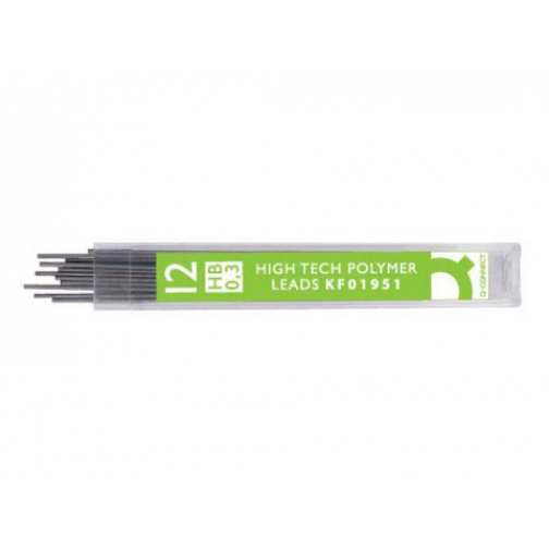 Q-CONNECT potloodstiften 0,3 mm HB etui van 12 stuks