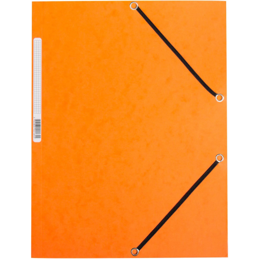 Q-CONNECT elastomap, A4, 3 kleppen en elastieken, karton, oranje