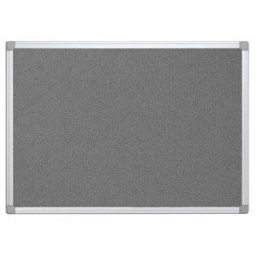 Q-CONNECT textielbord met aluminium frame 60 x 45 cm grijs