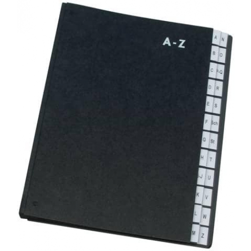Q-CONNECT sorteermap, karton, ft A4, 24 delen, zwart