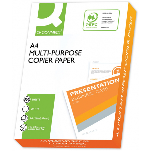 Q-CONNECT Premium kopieerpapier, ft A4, 75 g, pak van 500 vel, wit