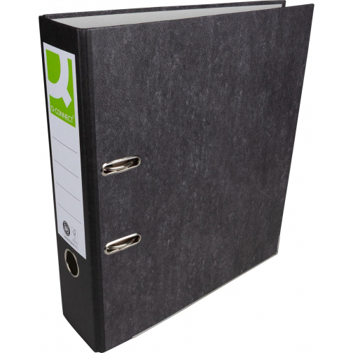 Q-CONNECT ordner, voor ft A4, uit karton, rug van 8 cm, gewolkt zwart