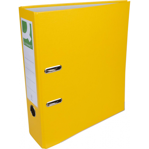 Q-CONNECT ordner, voor ft A4, uit PP en papier, met beschermrand, rug van 8 cm, geel