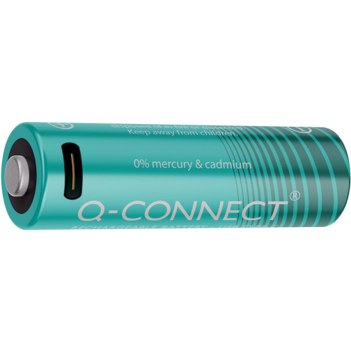 Q-CONNECT USB-C herlaadbare batterijen AA, blister van 4 stuks
